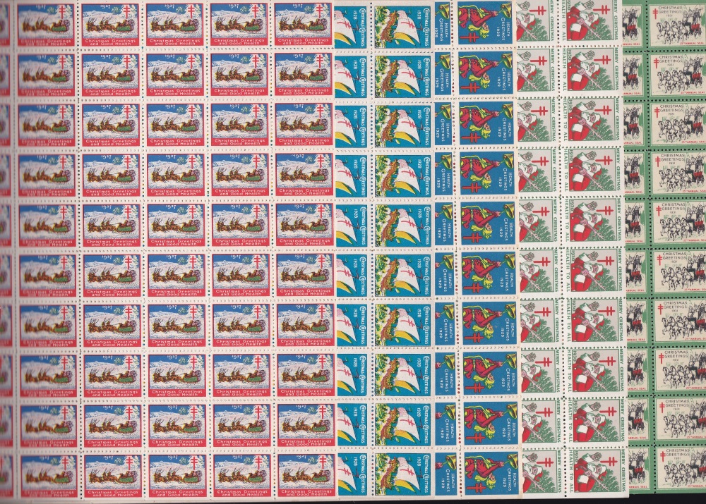 Store, US Christmas Seals 1927 1931 five different sheets